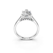 Pear Hidden Pavé Cathedral lab-grown diamond ring in white gold / platinum