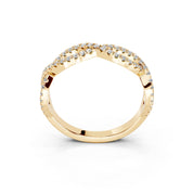 Twisted Pavé Band lab-grown diamond band in yellow gold