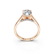 Oval Hidden Pavé Cathedral lab-grown diamond ring in rose gold