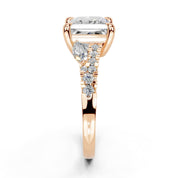 Princess Marquise Side Stone Pavé lab-grown diamond ring in rose gold