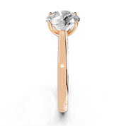 Round Hidden Pavé Cathedral lab-grown diamond ring in rose gold