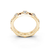 Bezel Station Band lab-grown diamond band in yellow gold