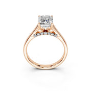 Emerald Hidden Pavé Cathedral lab-grown diamond ring in rose gold