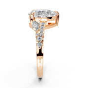 Pear Marquise Side Stone Pavé lab-grown diamond ring in rose gold