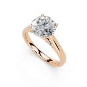 Round Hidden Pavé Cathedral lab-grown diamond ring in rose gold