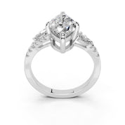 Marquise Marquise Side Stone Pavé lab-grown diamond ring in white gold / platinum