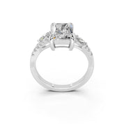 Radiant Marquise Side Stone Pavé lab-grown diamond ring in white gold / platinum