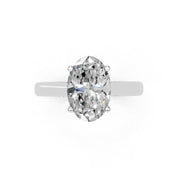 Oval Hidden Pavé Cathedral lab-grown diamond ring in white gold / platinum