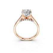 Cushion Hidden Pavé Cathedral lab-grown diamond ring in rose gold
