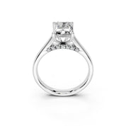 Radiant Hidden Pavé Cathedral lab-grown diamond ring in white gold / platinum