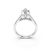 Marquise Hidden Pavé Cathedral lab-grown diamond ring in white gold / platinum