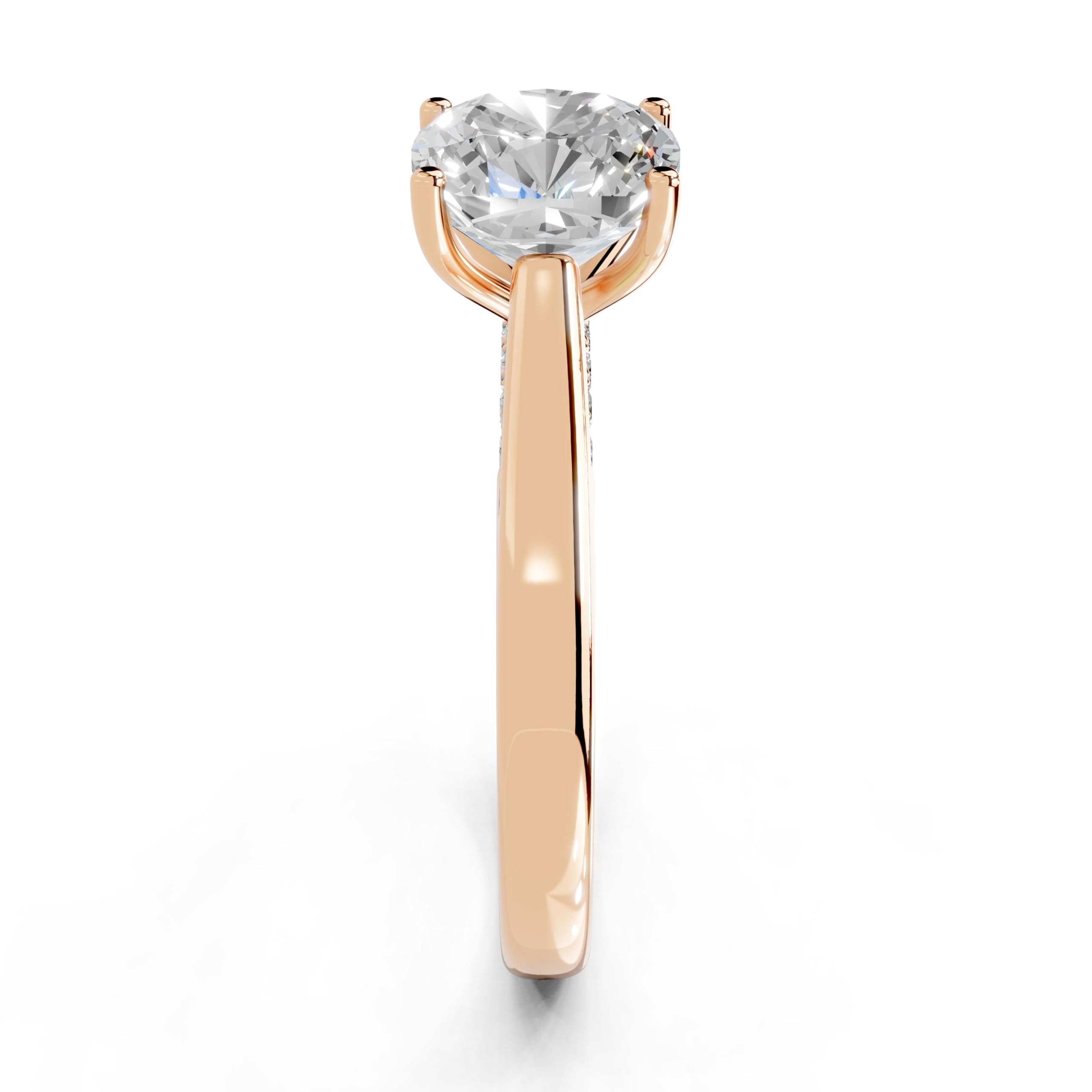 Cushion Hidden Pavé Cathedral lab-grown diamond ring in rose gold