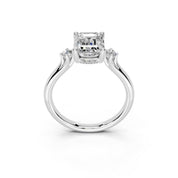 Emerald Petite Side Stone Solitaire lab-grown diamond ring in white gold / platinum