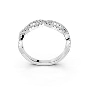 Twisted Pavé Band lab-grown diamond band in white gold / platinum