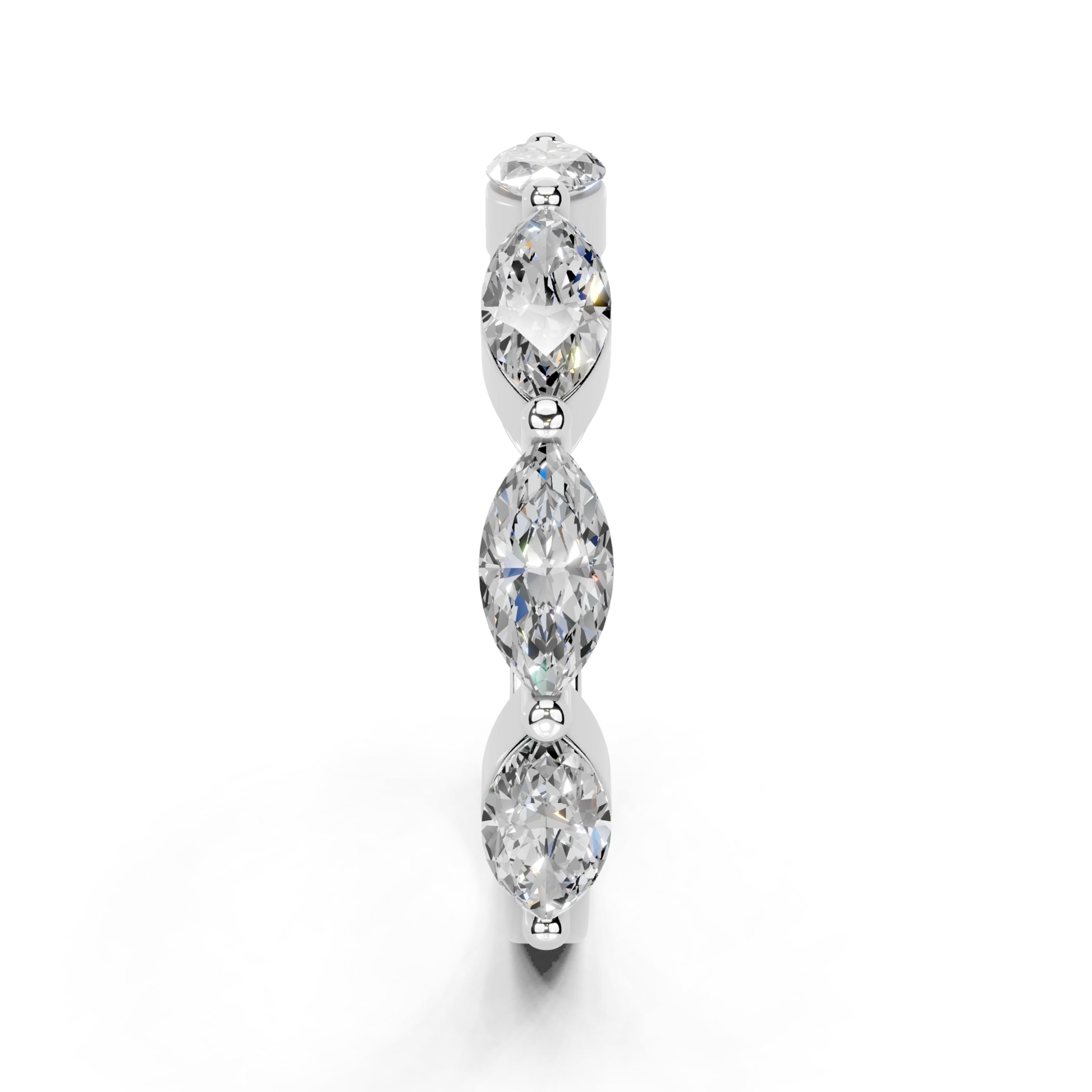 Marquise Marquise Half Eternity Band lab-grown diamond band in white gold / platinum