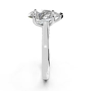 Pear Hidden Pavé Cathedral lab-grown diamond ring in white gold / platinum