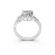 Heart Marquise Side Stone Pavé lab-grown diamond ring in rose gold