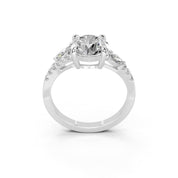 Round Marquise Side Stone Pavé lab-grown diamond ring in rose gold