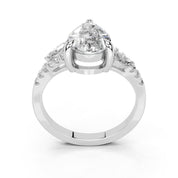 Pear Marquise Side Stone Pavé lab-grown diamond ring in white gold / platinum