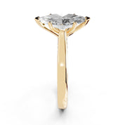 Marquise Hidden Pavé Cathedral lab-grown diamond ring in yellow gold