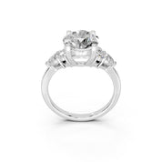 Round Pear Cluster Side Stone lab-grown diamond ring in white gold / platinum