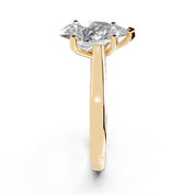 Pear Hidden Pavé Cathedral lab-grown diamond ring in yellow gold