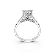 Princess Hidden Pavé Cathedral lab-grown diamond ring in white gold / platinum