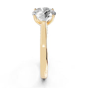 Round Hidden Pavé Cathedral lab-grown diamond ring in yellow gold