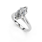Marquise Hidden Pavé Cathedral lab-grown diamond ring in white gold / platinum
