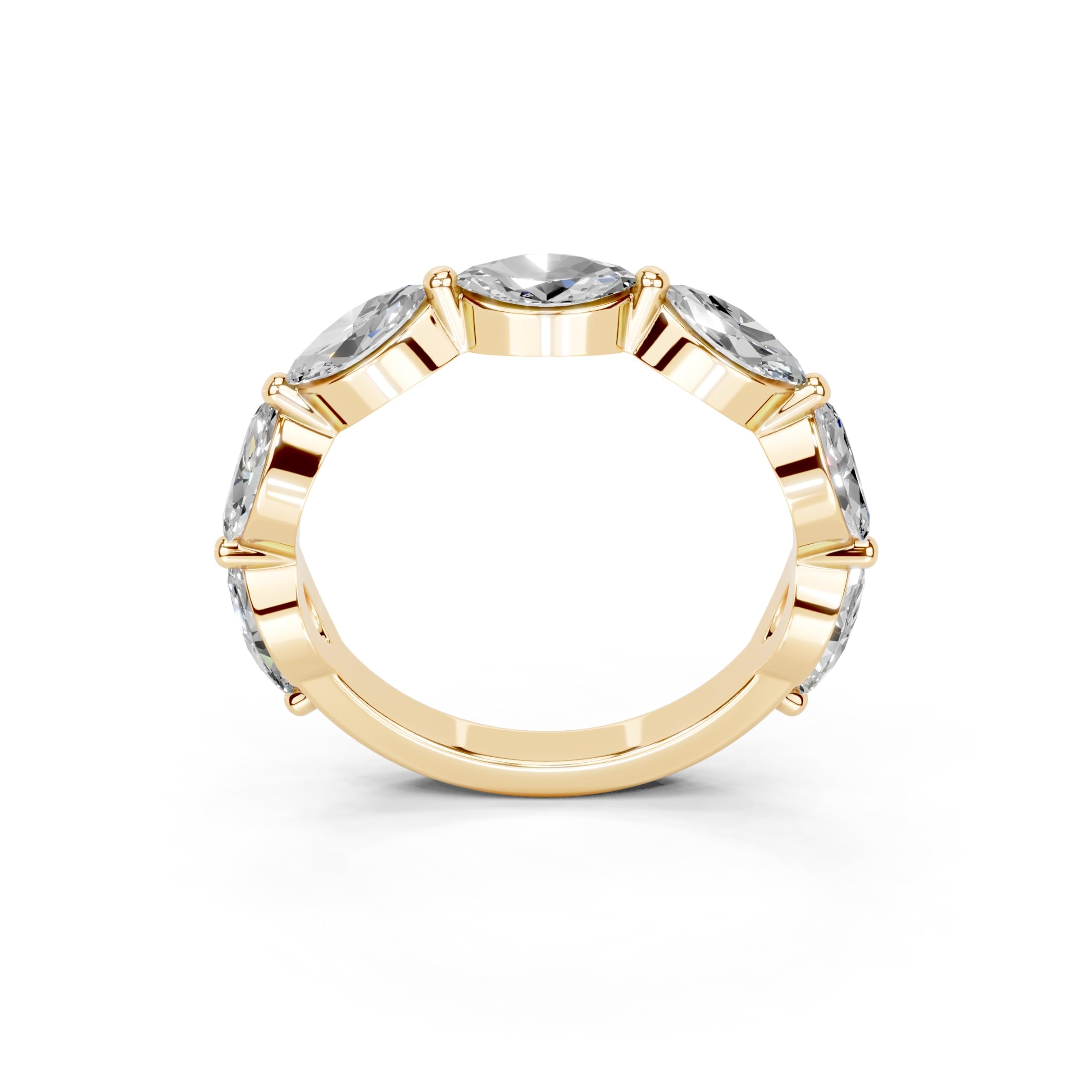 Marquise Marquise Half Eternity Band lab-grown diamond band in yellow gold
