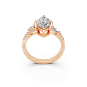 Marquise Marquise Side Stone Pavé lab-grown diamond ring in rose gold