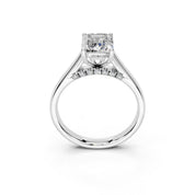 Emerald Hidden Pavé Cathedral lab-grown diamond ring in white gold / platinum