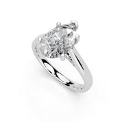 Pear Hidden Pavé Cathedral lab-grown diamond ring in white gold / platinum