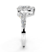 Pear Marquise Side Stone Pavé lab-grown diamond ring in white gold / platinum