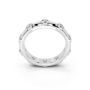 Bezel Station Band lab-grown diamond band in white gold / platinum