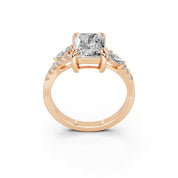 Radiant Marquise Side Stone Pavé lab-grown diamond ring in rose gold