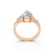 Pear Marquise Side Stone Pavé lab-grown diamond ring in rose gold