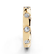 Bezel Station Band lab-grown diamond band in yellow gold