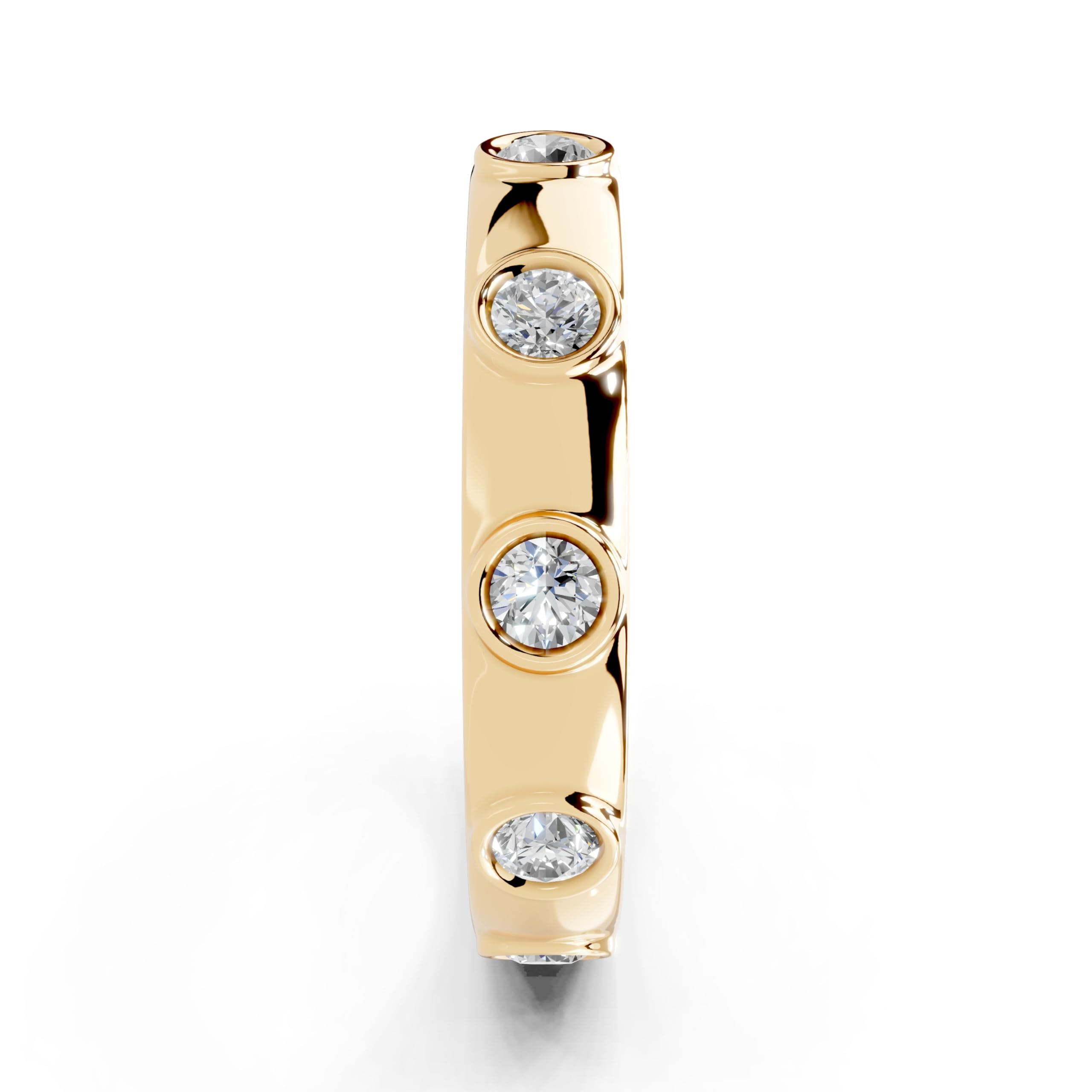 Bezel Station Band lab-grown diamond band in yellow gold