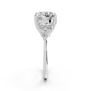 Round Pear Cluster Side Stone lab-grown diamond ring in white gold / platinum