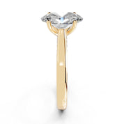 Oval Hidden Pavé Cathedral lab-grown diamond ring in yellow gold