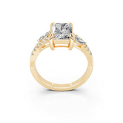 Radiant Marquise Side Stone Pavé lab-grown diamond ring in yellow gold