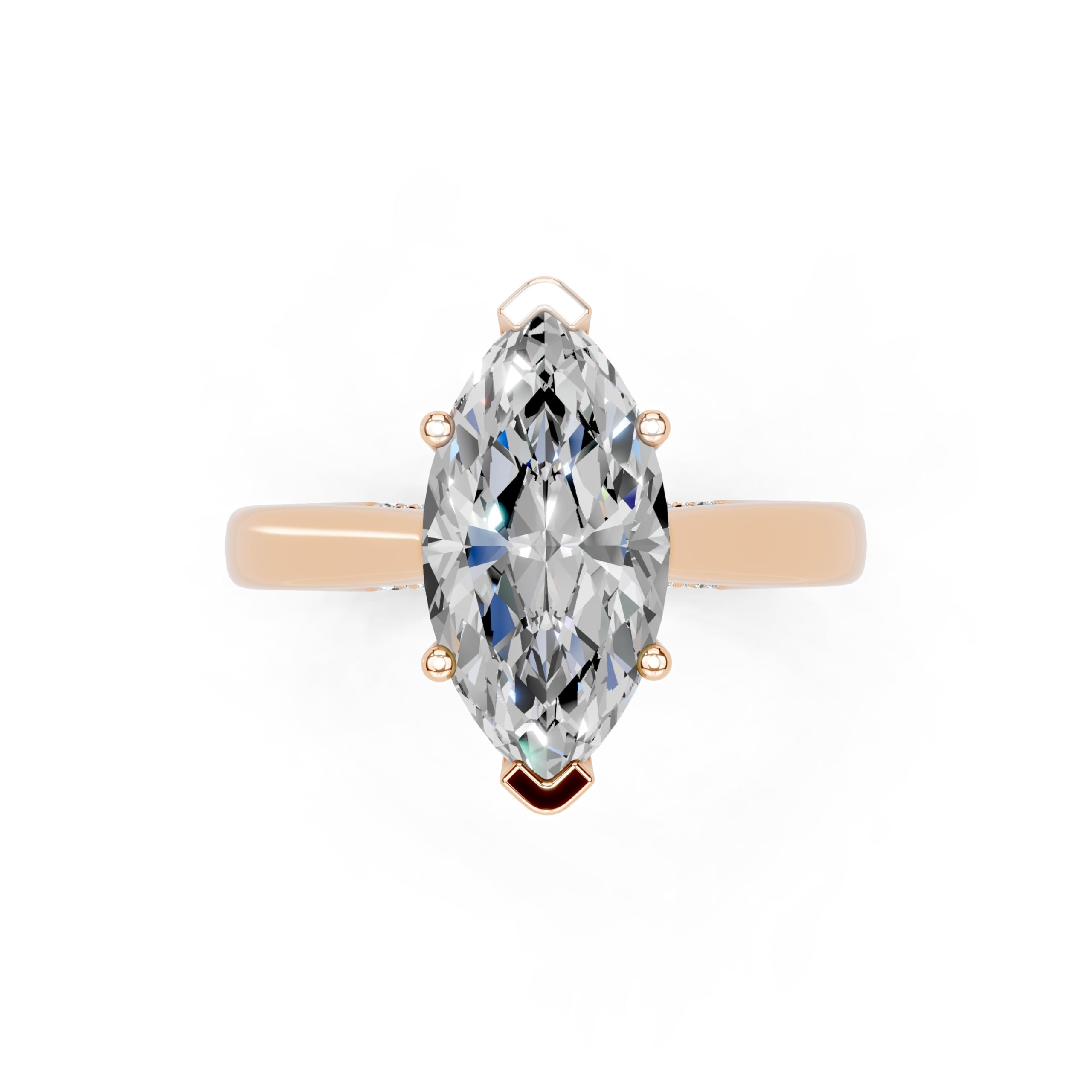 Marquise Hidden Pavé Cathedral lab-grown diamond ring in rose gold