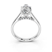 Marquise Hidden Pavé Cathedral lab-grown diamond ring in white gold / platinum