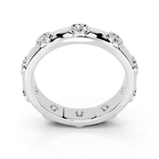 Bezel Station Band lab-grown diamond band in white gold / platinum