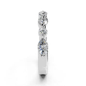 Marquise and Round Half Eternity Band lab-grown diamond band in white gold / platinum