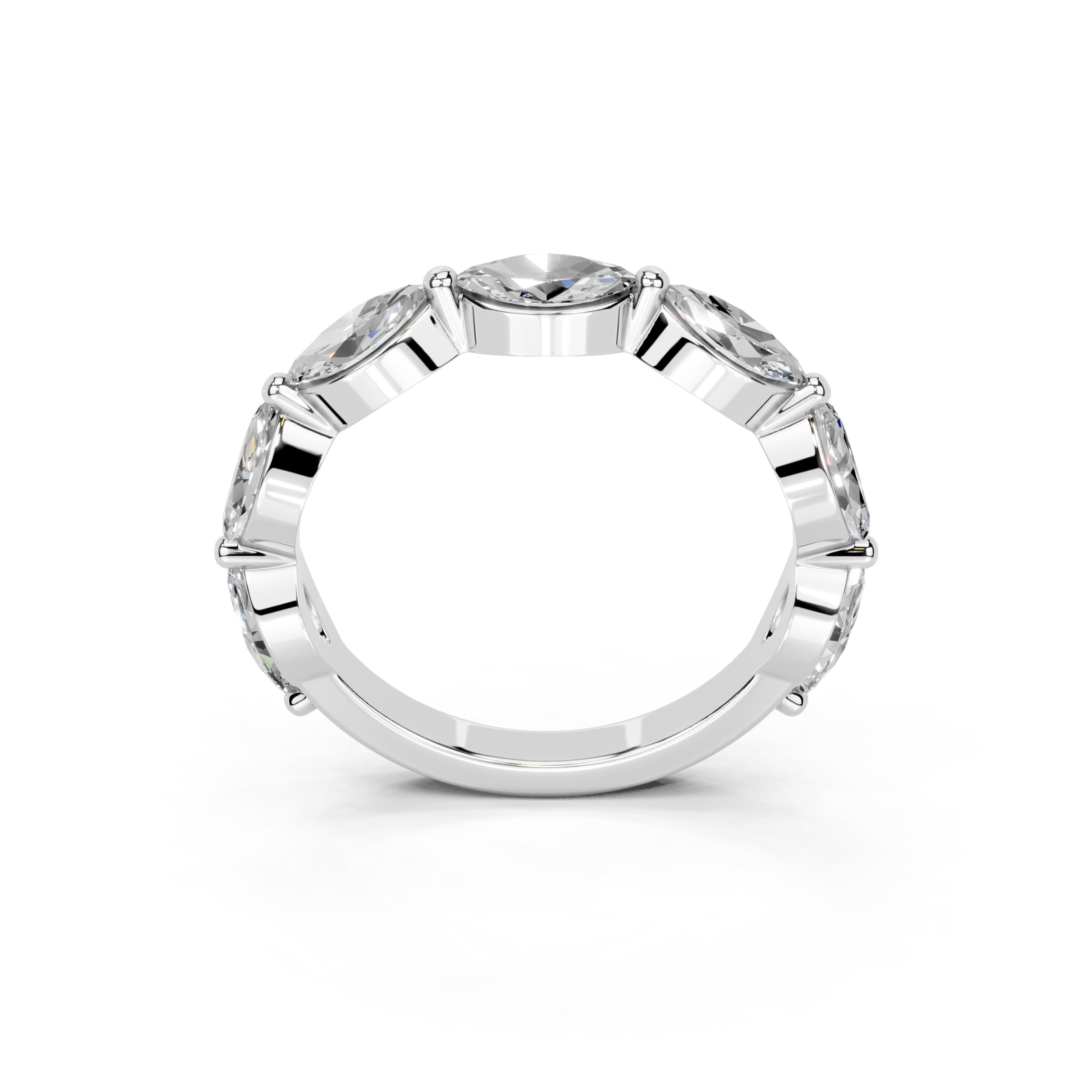 Marquise Marquise Half Eternity Band lab-grown diamond band in white gold / platinum
