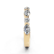 Marquise and Round Half Eternity Band lab-grown diamond band in yellow gold