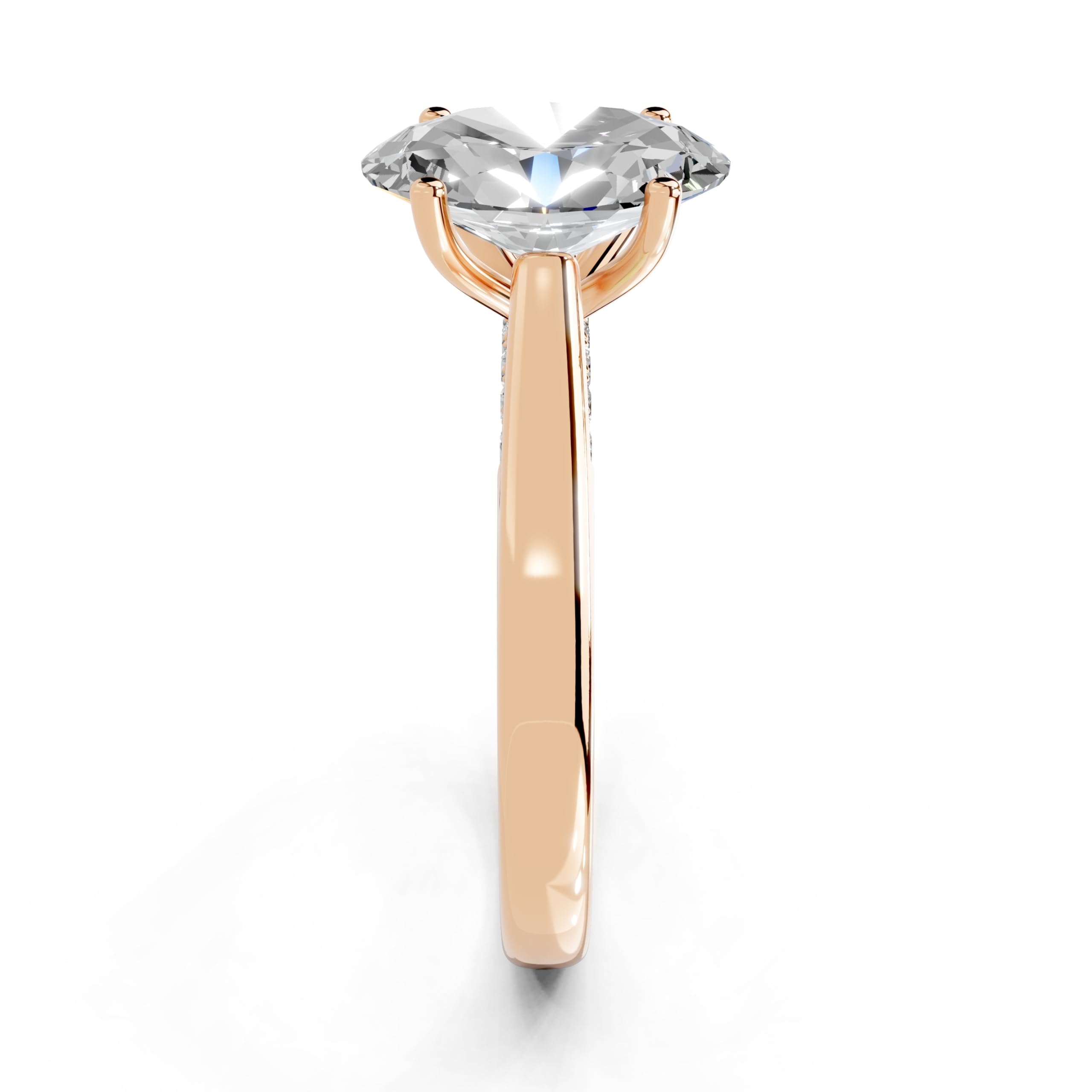 Oval Hidden Pavé Cathedral lab-grown diamond ring in rose gold