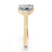 Radiant Hidden Pavé Cathedral lab-grown diamond ring in yellow gold